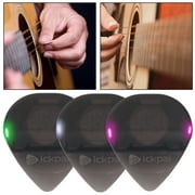 Sioweci 1/3Pcs Light Up Guitar Pick 0.5MM Thickness LED Luminous Beat Pick Ukulele Acoustic Folk Guitar Electric Glowing Plectrum Guitar Accessories Guitarist Gifts Purple 1pc